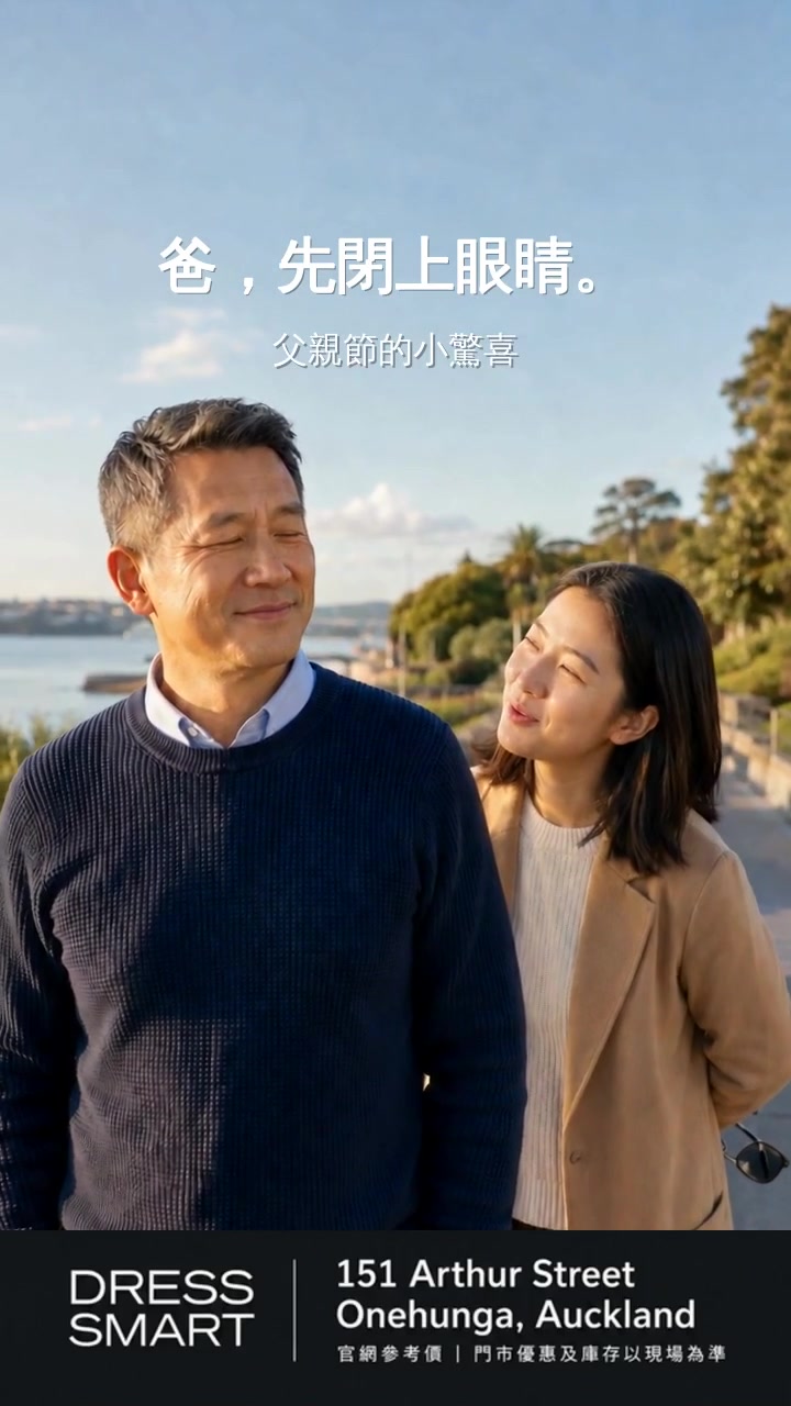 Daughter asks Dad to close his eyes