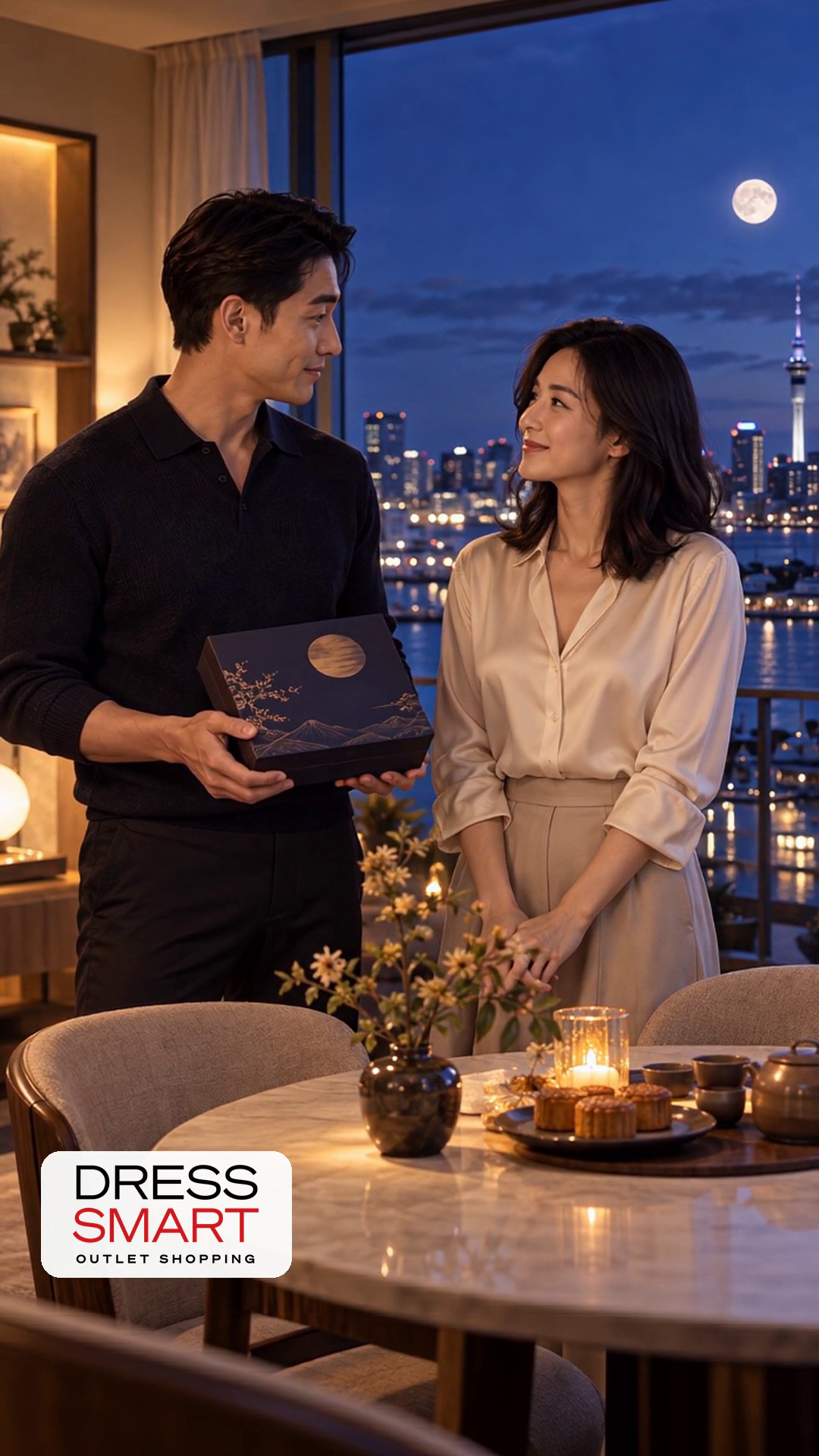 A man presents a jewellery gift box during the Video 12 opening
